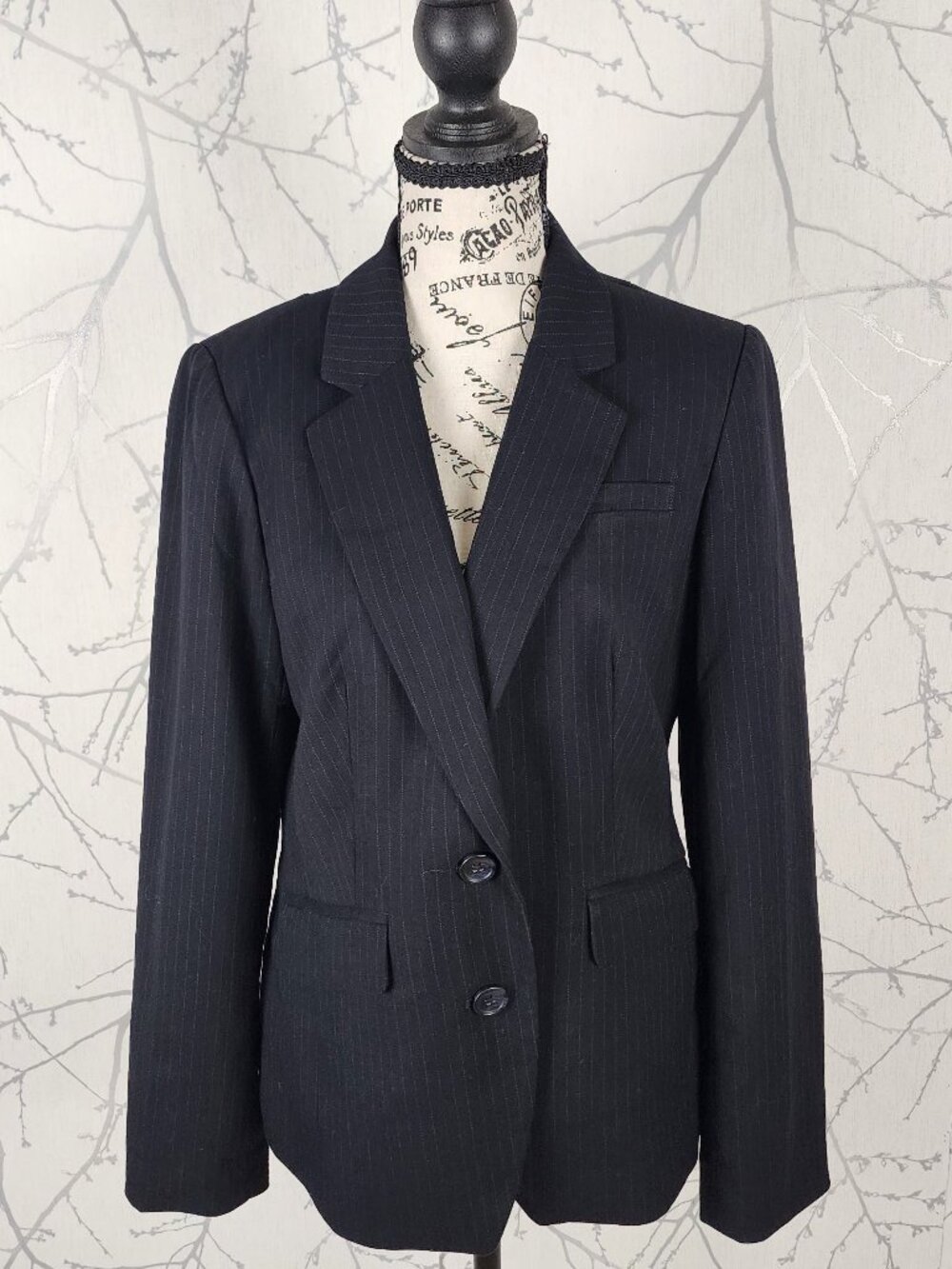 Banana Republic Pinstripe Two Button Fitted Blazer